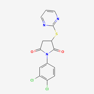 1-(3,4-Dichlorophenyl)-3-(pyrimidin-2-ylsulfanyl)pyrrolidine-2,5-dione