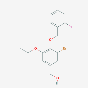 molecular formula C16H16BrFO3 B4037436 {3-bromo-5-ethoxy-4-[(2-fluorobenzyl)oxy]phenyl}methanol 