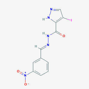 molecular formula C11H8IN5O3 B403745 N'-{3-nitrobenzylidene}-4-iodo-1H-pyrazole-5-carbohydrazide 