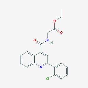 molecular formula C20H17ClN2O3 B4037471 ethyl N-{[2-(2-chlorophenyl)-4-quinolinyl]carbonyl}glycinate 