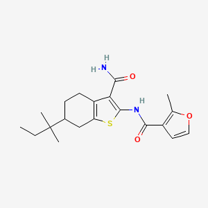 N-[3-carbamoyl-6-(2-methylbutan-2-yl)-4,5,6,7-tetrahydro-1-benzothiophen-2-yl]-2-methylfuran-3-carboxamide