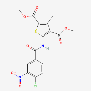 molecular formula C16H13ClN2O7S B4037554 dimethyl 5-[(4-chloro-3-nitrobenzoyl)amino]-3-methyl-2,4-thiophenedicarboxylate 