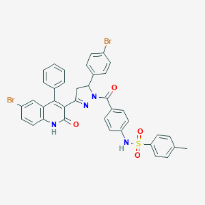 N-(4-{[3-(6-bromo-2-oxo-4-phenyl-1,2-dihydroquinolin-3-yl)-5-(4-bromophenyl)-4,5-dihydro-1H-pyrazol-1-yl]carbonyl}phenyl)-4-methylbenzenesulfonamide