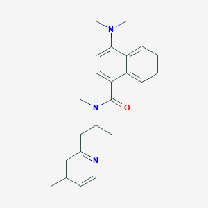 molecular formula C23H27N3O B4037568 4-(二甲氨基)-N-甲基-N-[1-甲基-2-(4-甲基吡啶-2-基)乙基]-1-萘酰胺 