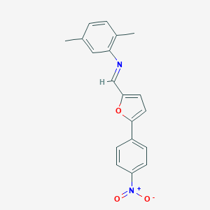 molecular formula C19H16N2O3 B403760 2,5-dimethyl-N-{[5-(4-nitrophenyl)-2-furyl]methylene}aniline 