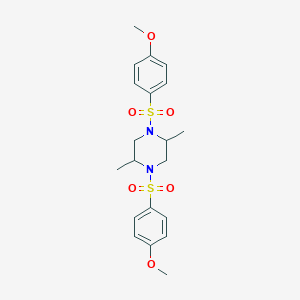 molecular formula C20H26N2O6S2 B4037628 1,4-双[(4-甲氧苯基)磺酰基]-2,5-二甲基哌嗪 