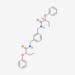 molecular formula C28H32N2O4 B4037650 N,N'-(benzene-1,3-diyldimethanediyl)bis(2-phenoxybutanamide) 