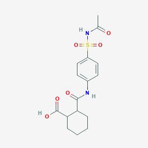 molecular formula C16H20N2O6S B4037652 2-[[4-(acetylsulfamoyl)phenyl]carbamoyl]cyclohexane-1-carboxylic acid 