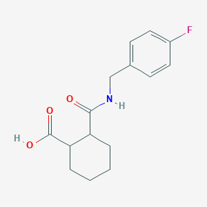 molecular formula C15H18FNO3 B4037668 2-{[(4-fluorobenzyl)amino]carbonyl}cyclohexanecarboxylic acid 