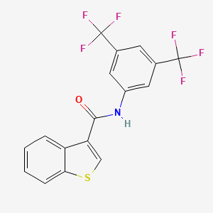 molecular formula C17H9F6NOS B4037674 N-[3,5-bis(trifluoromethyl)phenyl]-1-benzothiophene-3-carboxamide 