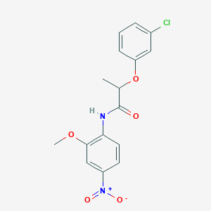 molecular formula C16H15ClN2O5 B4037675 2-(3-氯苯氧基)-N-(2-甲氧基-4-硝基苯基)丙酰胺 