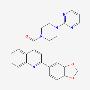 molecular formula C25H21N5O3 B4037680 2-(1,3-苯并二氧杂-5-基)-4-{[4-(2-嘧啶基)-1-哌嗪基]羰基}喹啉 