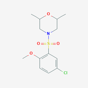 molecular formula C13H18ClNO4S B4037702 4-(5-Chloro-2-methoxybenzenesulfonyl)-2,6-dimethylmorpholine 