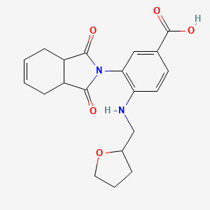 3-(1,3-Dioxo-3a,4,7,7a-tetrahydroisoindol-2-yl)-4-(oxolan-2-ylmethylamino)benzoic acid