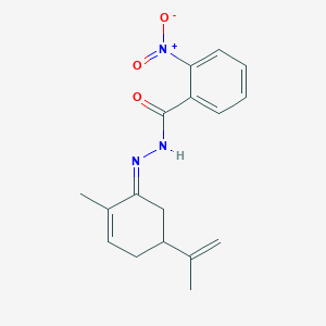 molecular formula C17H19N3O3 B403772 2-nitro-N'-(5-isopropenyl-2-methyl-2-cyclohexen-1-ylidene)benzohydrazide 