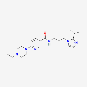 molecular formula C21H32N6O B4037754 6-(4-乙基-1-哌嗪基)-N-[3-(2-异丙基-1H-咪唑-1-基)丙基]烟酰胺 