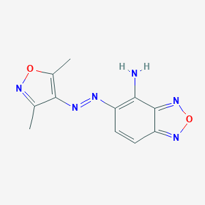 molecular formula C11H10N6O2 B403777 5-((3,5-Dimethyl-4-isoxazolyl)diazenyl)-2,1,3-benzoxadiazol-4-amine CAS No. 166766-10-5