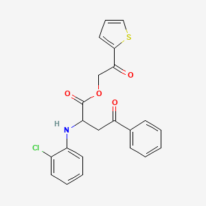 molecular formula C22H18ClNO4S B4037787 2-氧代-2-(2-噻吩基)乙基 2-[(2-氯苯基)氨基]-4-氧代-4-苯基丁酸酯 