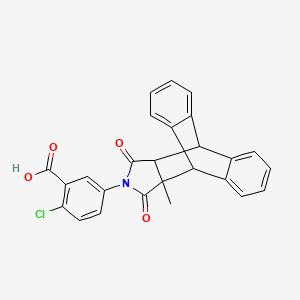 molecular formula C26H18ClNO4 B4037802 2-氯-5-(15-甲基-16,18-二氧-17-氮杂五环[6.6.5.0~2,7~.0~9,14~.0~15,19~]十九-2,4,6,9,11,13-己烯-17-基)苯甲酸 