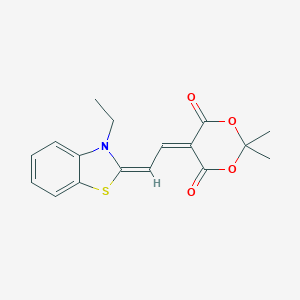 molecular formula C17H17NO4S B403781 5-[2-(3-ethyl-1,3-benzothiazol-2(3H)-ylidene)ethylidene]-2,2-dimethyl-1,3-dioxane-4,6-dione 