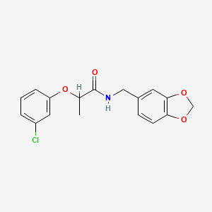 N-(1,3-benzodioxol-5-ylmethyl)-2-(3-chlorophenoxy)propanamide