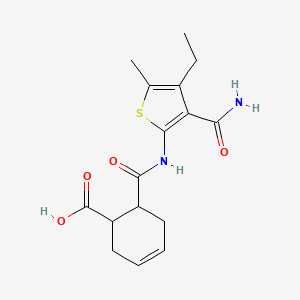 6-[(3-Carbamoyl-4-ethyl-5-methylthiophen-2-yl)carbamoyl]cyclohex-3-ene-1-carboxylic acid