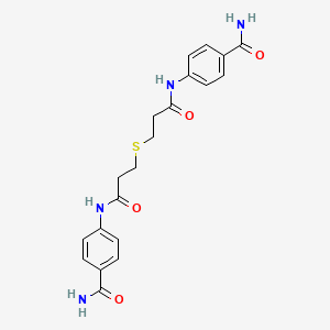 4-{[3-({3-[4-(aminocarbonyl)anilino]-3-oxopropyl}sulfanyl)propanoyl]amino}benzamide