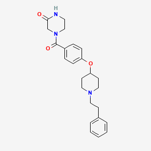 4-(4-{[1-(2-phenylethyl)-4-piperidinyl]oxy}benzoyl)-2-piperazinone