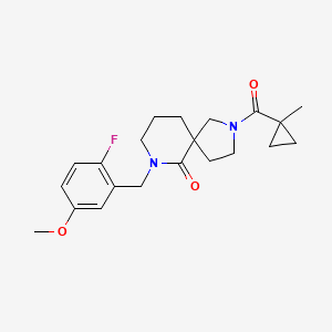 molecular formula C21H27FN2O3 B4037985 7-(2-fluoro-5-methoxybenzyl)-2-[(1-methylcyclopropyl)carbonyl]-2,7-diazaspiro[4.5]decan-6-one 