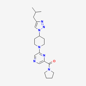 molecular formula C20H29N7O B4038008 2-[4-(4-异丁基-1H-1,2,3-三唑-1-基)哌啶-1-基]-6-(吡咯烷-1-基羰基)吡嗪 