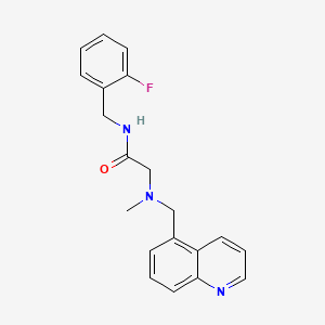 molecular formula C20H20FN3O B4038016 N-(2-fluorobenzyl)-2-[methyl(quinolin-5-ylmethyl)amino]acetamide 