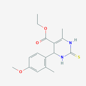 molecular formula C16H20N2O3S B4038026 2-巯基-6-(4-甲氧基-2-甲基苯基)-4-甲基-1,6-二氢-5-嘧啶甲酸乙酯 