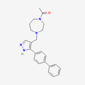 1-[4-[[5-(4-phenylphenyl)-1H-pyrazol-4-yl]methyl]-1,4-diazepan-1-yl]ethanone