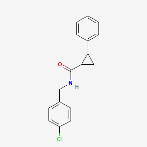 molecular formula C17H16ClNO B4038040 N-[(4-chlorophenyl)methyl]-2-phenylcyclopropane-1-carboxamide 