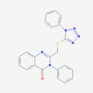 molecular formula C22H16N6OS B403805 3-phenyl-2-{[(1-phenyl-1H-tetrazol-5-yl)thio]methyl}quinazolin-4(3H)-one 