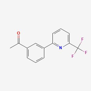 molecular formula C14H10F3NO B4038052 1-{3-[6-(trifluoromethyl)-2-pyridinyl]phenyl}ethanone 