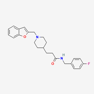 molecular formula C24H27FN2O2 B4038053 3-[1-(1-苯并呋喃-2-基甲基)-4-哌啶基]-N-(4-氟苄基)丙酰胺 