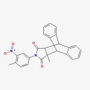 15-Methyl-17-(4-methyl-3-nitrophenyl)-17-azapentacyclo[6.6.5.0~2,7~.0~9,14~.0~15,19~]nonadeca-2,4,6,9,11,13-hexaene-16,18-dione (non-preferred name)