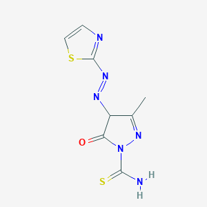 3-methyl-5-oxo-4-[(E)-1,3-thiazol-2-yldiazenyl]-4,5-dihydro-1H-pyrazole-1-carbothioamide