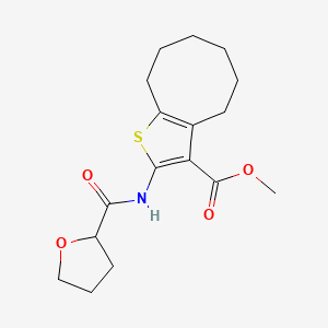 molecular formula C17H23NO4S B4038097 Methyl 2-[(tetrahydrofuran-2-ylcarbonyl)amino]-4,5,6,7,8,9-hexahydrocycloocta[b]thiophene-3-carboxylate 