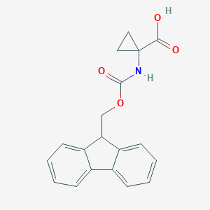molecular formula C19H17NO4 B040381 1-((((9H-芴-9-基)甲氧羰基)氨基)环丙烷羧酸 CAS No. 116857-11-5