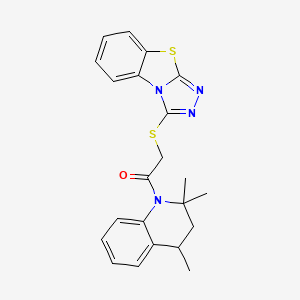 2-([1,2,4]triazolo[3,4-b][1,3]benzothiazol-3-ylsulfanyl)-1-(2,2,4-trimethyl-3,4-dihydroquinolin-1(2H)-yl)ethanone