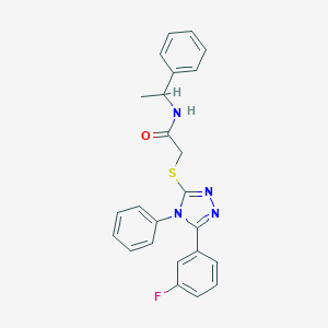 2-{[5-(3-fluorophenyl)-4-phenyl-4H-1,2,4-triazol-3-yl]sulfanyl}-N-(1-phenylethyl)acetamide