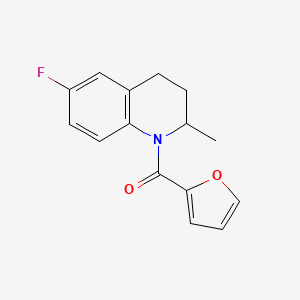 molecular formula C15H14FNO2 B4038127 (6-fluoro-2-methyl-3,4-dihydroquinolin-1(2H)-yl)(furan-2-yl)methanone 