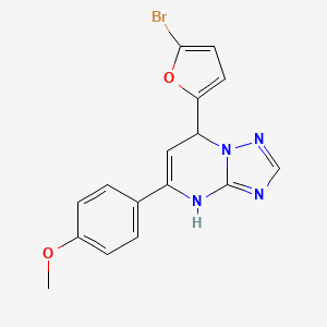 molecular formula C16H13BrN4O2 B4038128 7-(5-bromo-2-furyl)-5-(4-methoxyphenyl)-4,7-dihydro[1,2,4]triazolo[1,5-a]pyrimidine 