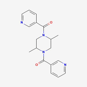 molecular formula C18H20N4O2 B4038142 [2,5-dimethyl-4-(pyridine-3-carbonyl)piperazin-1-yl]-pyridin-3-ylmethanone 