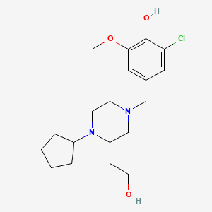 2-chloro-4-{[4-cyclopentyl-3-(2-hydroxyethyl)-1-piperazinyl]methyl}-6-methoxyphenol