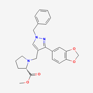 methyl 1-{[3-(1,3-benzodioxol-5-yl)-1-benzyl-1H-pyrazol-4-yl]methyl}-L-prolinate