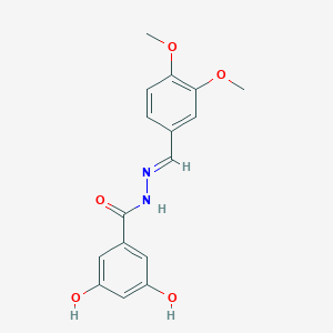 molecular formula C16H16N2O5 B403818 N'-(3,4-dimethoxybenzylidene)-3,5-dihydroxybenzohydrazide 