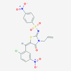 molecular formula C19H13ClN4O7S2 B403820 N-(3-allyl-5-{2-chloro-5-nitrobenzylidene}-4-oxo-1,3-thiazolidin-2-ylidene)-4-nitrobenzenesulfonamide 